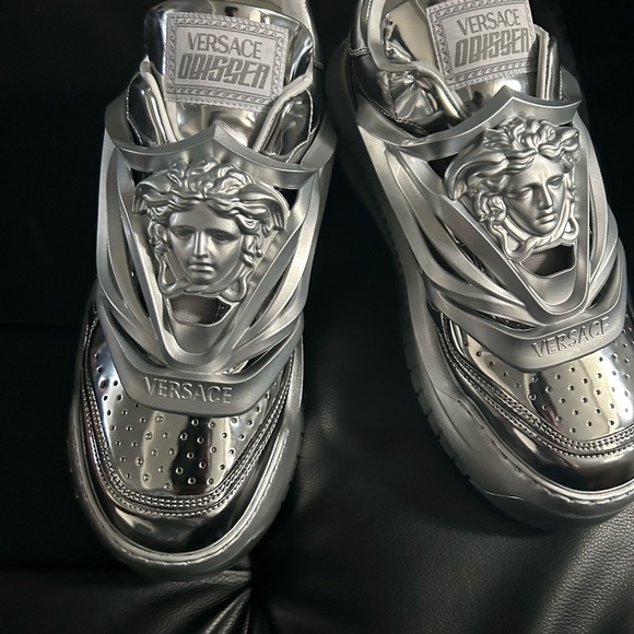 versace odissea sneakers silver size us size 12 - Picture 1 of 5